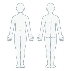unisex body chart diagram template front and back