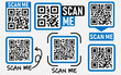QR code scan for smartphone. Qr code frame. Template scan me Qr code for smartphone. Vector illustration.