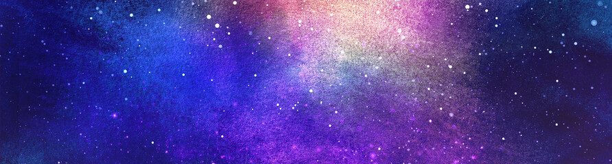 Wall Mural - cosmic illustration. beautiful colorful space background. watercolor cosmos