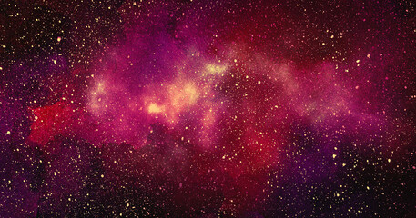 Wall Mural - cosmic illustration. beautiful colorful space background. watercolor cosmos