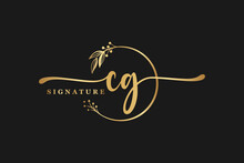 Luxury Signature Initial Cg Logo Design. Handwriting Vector Logo Design Illustration Image
