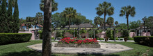 The Beautiful And Colorful Queen Victoria Gardens In The Center Of Old St Augustine Florida On The Matanzas River