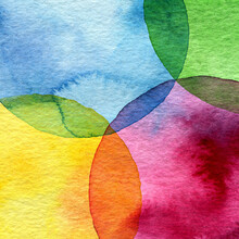 Abstract Watercolor Circle Painted Background