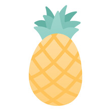 Flat Illustration Of Pineapple Tropical Fruit Ananas