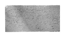 Single Gray Concrete Cinder Block Isolated On White Background