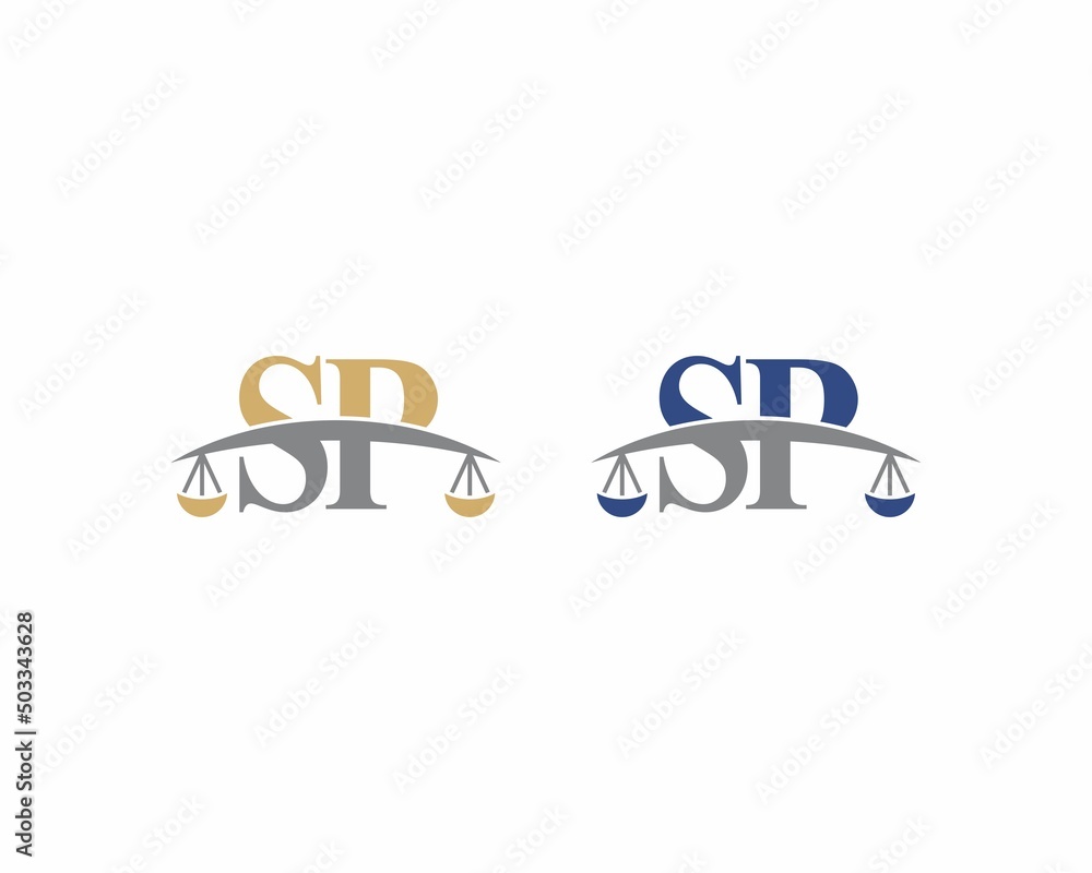 Letters SP Logo With Scale of Justice Logo Icon 001 Stock Vector ...
