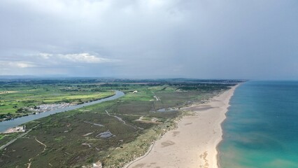 Sticker - survol de Valras plage dans l'Hérault