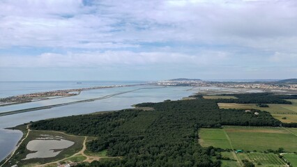 Wall Mural - survol des plages de Frontignan près de Sète dans le sud de la France (plage des Aresquiers)