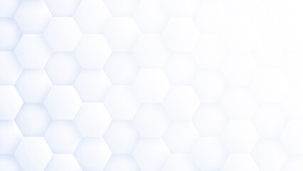 Wall Mural - 3d render hexagon pattern abstract innovative science technology light blue background. honeycomb mo