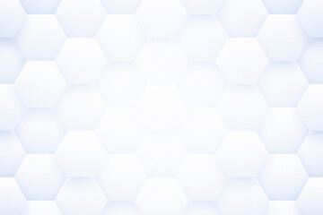 Wall Mural - 3d render honeycomb pattern light blue abstract innovative technology background. hexagon blocks mol