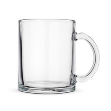Blank Glass Mug Isolated On White.