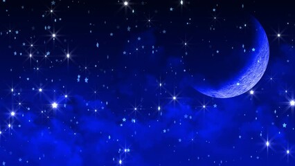 Wall Mural - 4k moon and night sky stars