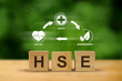 HSE concept ,Health Safety Environment acronym, background