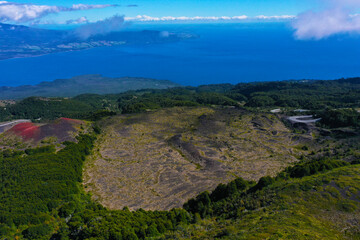 Wall Mural - Osorno Vulkan in Chile aus der Luft | Osorno Volcano in South America