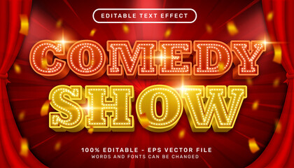 comedy show 3d text effect and editable text effect