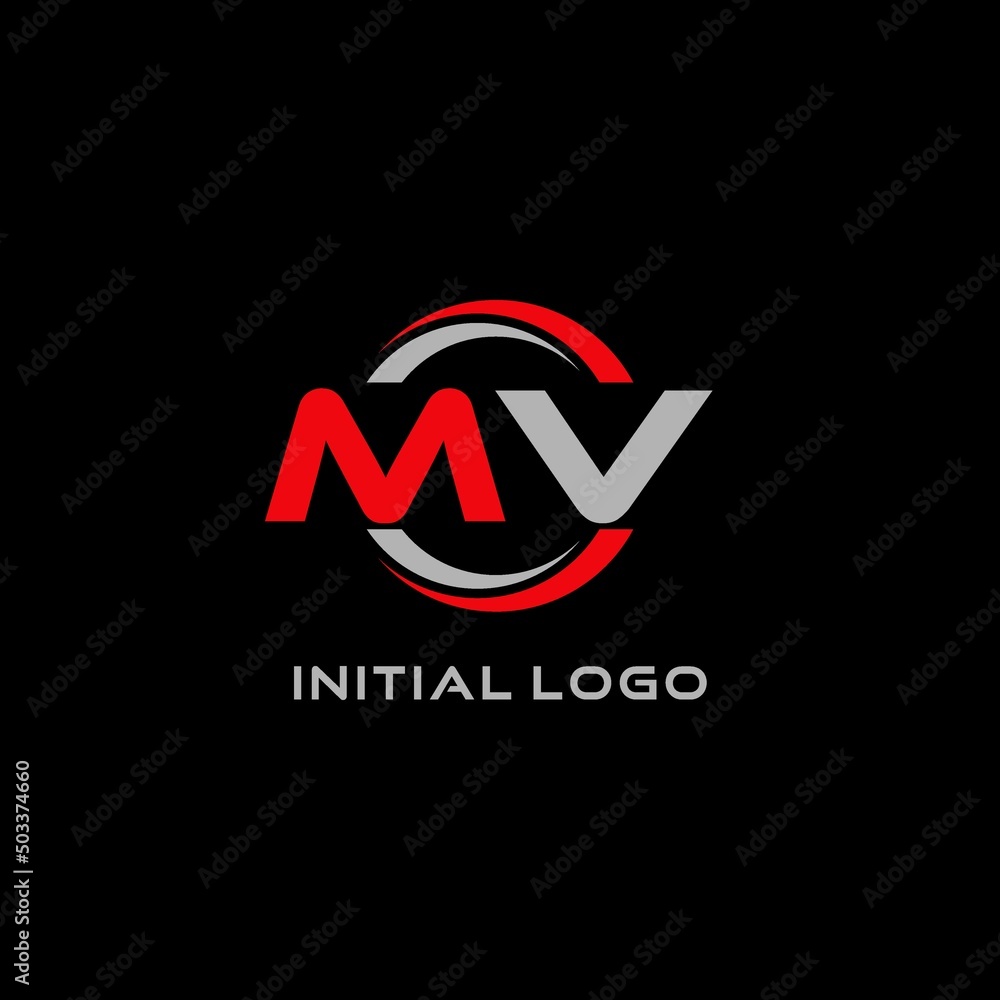 Letter MV logo combined with circle line, creative modern monogram logo ...