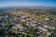 Aerial View Of Santa Clarita, California In The Evening