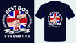 Best dog dad ever dog lover fathers day t-shirt design with united-kingdom grunge flag