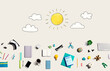 © Tierney - Sunny day concept with collection of electronic gadgets and office supplies