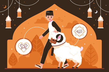 Creative illustration design eid al adha