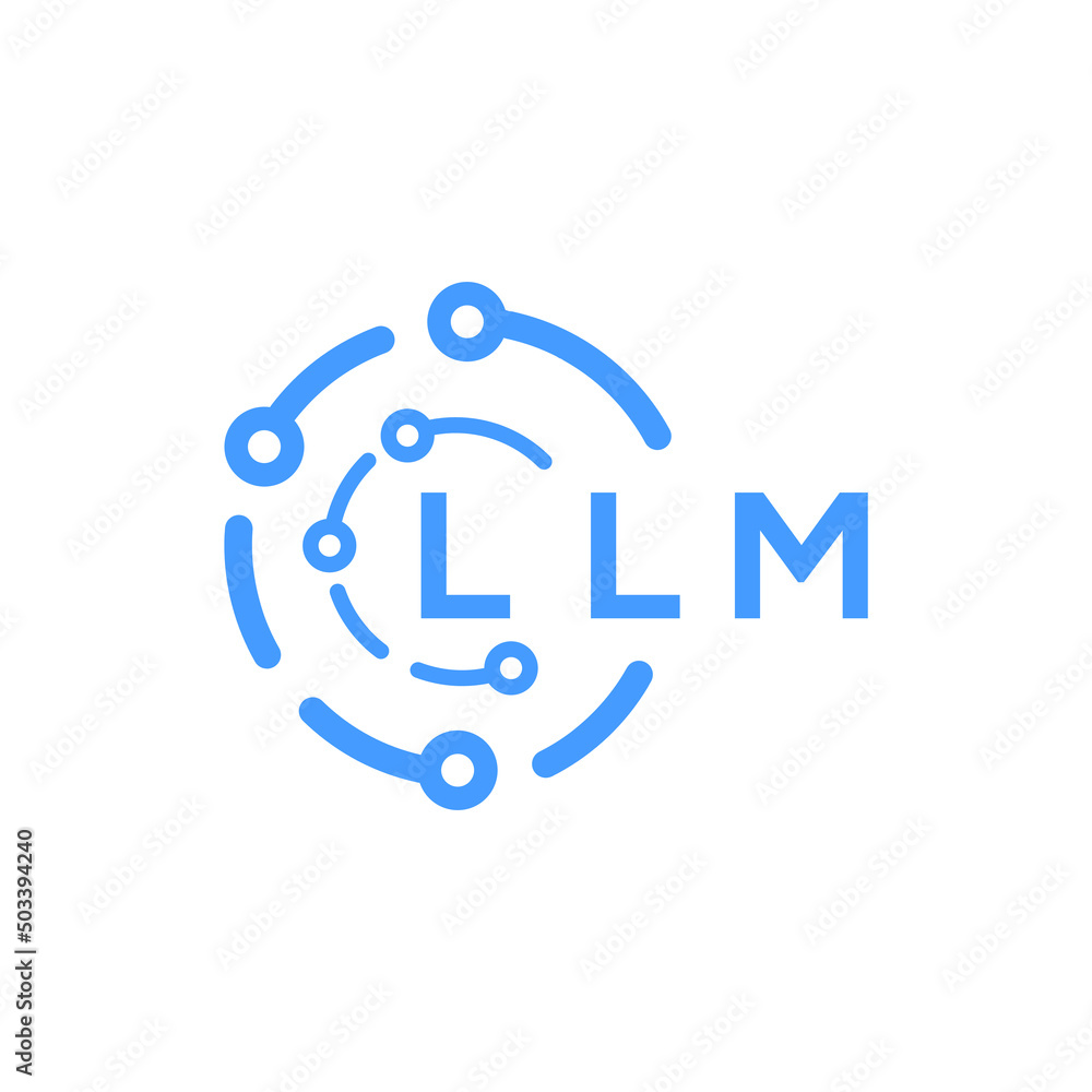 LLM technology letter logo design on white   background. LLM creative initials technology letter logo concept. LLM technology letter design.