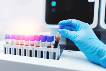 Wall Mural - medical blood tests on automatic modern equipment of laboratories