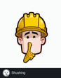 Construction Worker - Expressions - Shushing