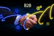 © Egor - Business, technology, internet and network concept. Young businessman thinks over the steps for successful growth: B2B