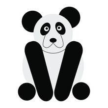 Panda. Cute Animals In Flat Style. Vector Illustration. 