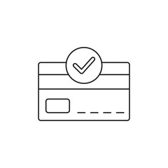 Sticker - confirm or approved credit card payment icon in line style icon, style isolated on white background