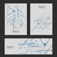 Fototapete - Triangle vector abstract background. Geometric lines minimal layout. Cover modern style