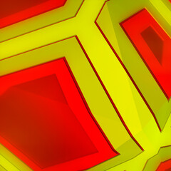 Poster - 3d rendering digital illustration of geometric shape with trendy gradient. Abstract art minimal concept