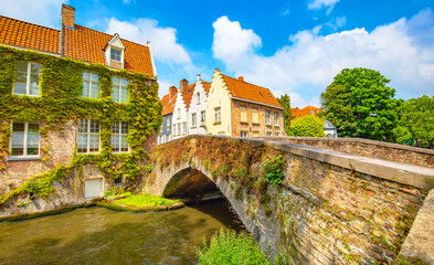 Sticker - Bruges old town scenic view, Belgium