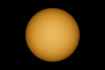 Wall Mural - sun in dark space with solar spots on the 8th of may 2022