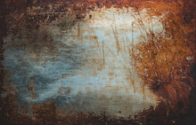 Old Metal Iron Rust Texture. Brown Background.