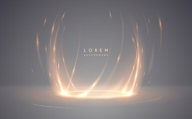abstract golden light lines effect