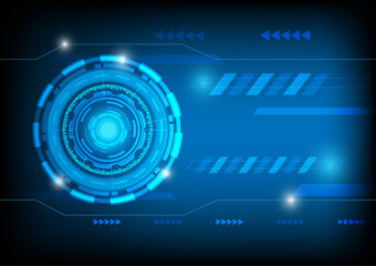 Data Network Technology Background, blue circuit circle