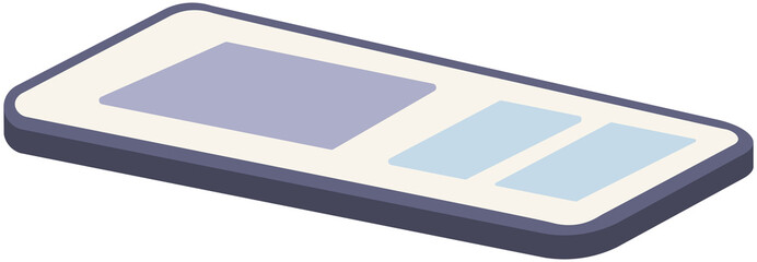 Wall Mural - smartphone with app on screen lying on flat surface. high resolution of responsive web design, templ