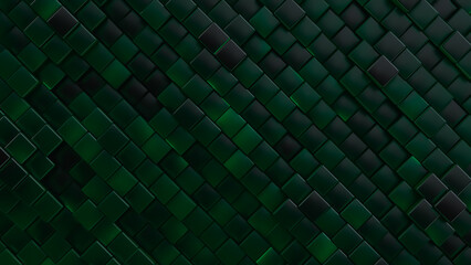 Wall Mural - Block of green square cells. Futuristic innovation background