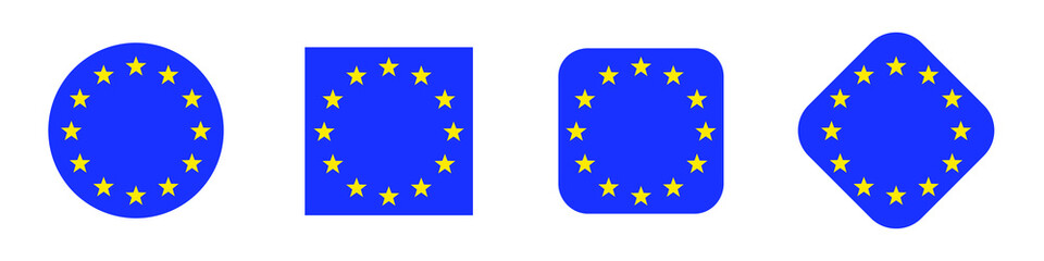 Wall Mural - european union logo. vector illustration. eu flag icon with round stars. set of graphic elements