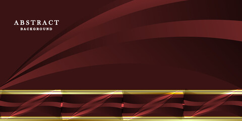 Wall Mural - Abstract dark red background with gold lines