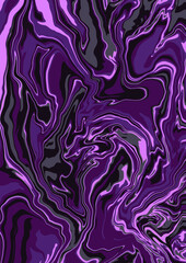  Fluid art texture. Abstract background with swirling paint effect. A4. Liquid acrylic picture that flows and splashes. Mixed paints for interior poster. Purple and pink iridescent colors. A4