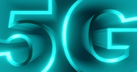 Wall Mural - 5g symbol with blue background. 5th generation of wireless internet connection. digital global netwo