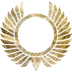 gold foil motif element with transparent background
