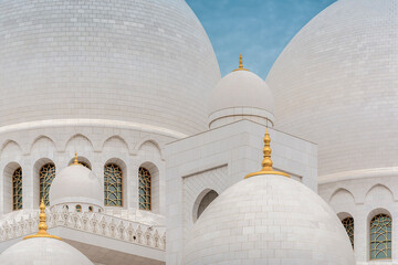 Detailed photo of the Sheikh Zayed Mosque in Abu Dhabi, United Arab Emirates