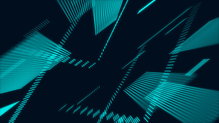 Digital database cyberspace. Decoding algorithms hacked software. Cyber security with moving particles. Big data visualization. 3d rendering.