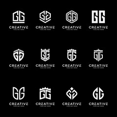 Poster - Template Set initial letters of the GG logo icon. -Vector