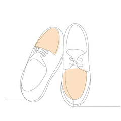 Sticker - men's shoes one continuous line drawing, isolated, vector