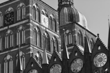 Scenic Black And White Shot Of A European Christian Church