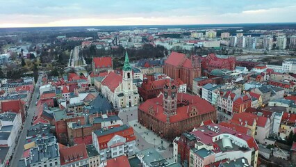 Wall Mural - Architecture of the old town in Torun at sunset, Poland.